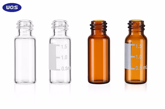 Tube en verre de laboratoire 1 ml avec bouchon en PE pour système HPLC de chromatographie