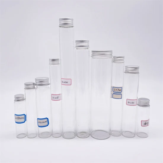 Verrerie de laboratoire Tube à essai en verre à fond plat avec tube à essai en verre borosilicate de liège