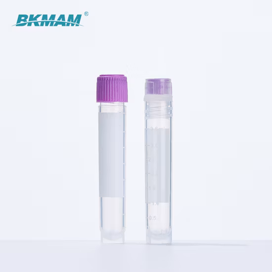 Flacons cryogéniques à filetage externe en plastique PP jetables de laboratoire de 2,0 ml avec plusieurs codes Stockage autonome à basse température Stockage Ln